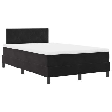 Vidaxl LED Box Spring Postelja z LED trakami Črna 120 x 190 cm Žamet