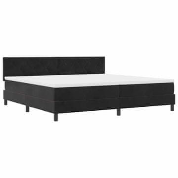 Vidaxl LED Box Spring Postelja z LED trakami Črna 200 x 200 cm Žamet