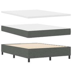 Vidaxl Postelja z vzmetnico z vzmetnico Temno siva 160 x 200 cm blago