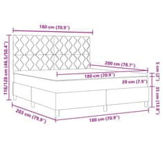 Vidaxl Postelja z vzmetnico z vzmetnico Črna 180 x 200 cm blago
