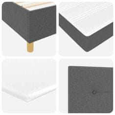 Vidaxl Postelja z vzmetnico z vzmetnico Temno siva 100 x 200 cm blago