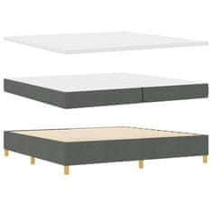 Vidaxl Postelja z vzmetnico z vzmetnico Temno siva 200 x 200 cm blago