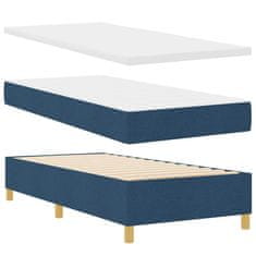 Vidaxl Postelja z vzmetnico z vzmetnico Modra 90 x 200 cm blago