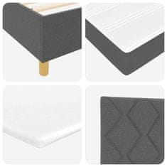 Vidaxl Postelja z vzmetnico z vzmetnico Temno siva 100 x 200 cm blago