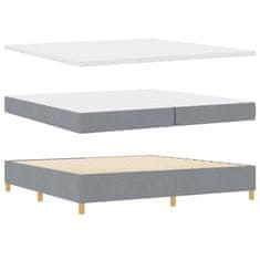 Vidaxl Postelja z vzmetnico z vzmetnico Svetlo siva 200 x 200 cm blago