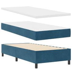Vidaxl Postelja z vzmetnico z vzmetnico Temno modra 100 x 200 cm Žamet