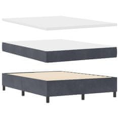 Vidaxl Postelja z vzmetnico z vzmetnico Temno siva 160 x 200 cm Žamet