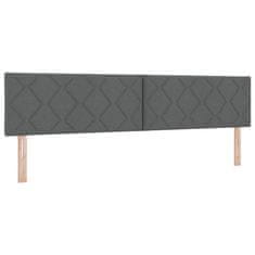 Vidaxl Postelja boxspring z vzmetnico Temno siva 200 x 200 cm blago