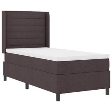 Vidaxl LED Box Spring Postelja Temno rjava 90 x 190 cm blago