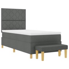 Vidaxl Postelja z vzmetnico z vzmetnico Temno siva 100 x 200 cm blago