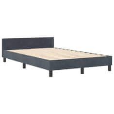 Vidaxl Konstrukcija postelje z vzglavjem Temno siva 120 x 190 cm Žamet