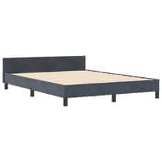 Vidaxl Konstrukcija postelje z vzglavjem Temno siva 140 x 190 cm Žamet