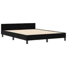 Vidaxl Konstrukcija postelje z vzglavjem Črna 140 x 190 cm Žamet