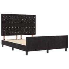 Vidaxl Konstrukcija postelje z vzglavjem Črna 140 x 190 cm Žamet