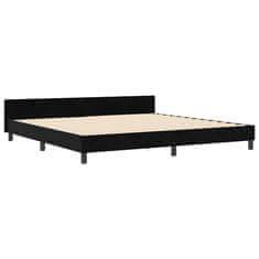 Vidaxl Konstrukcija postelje z vzglavjem Črna 200 x 200 cm Žamet