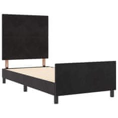 Vidaxl Konstrukcija postelje z vzglavjem Črna 100 x 200 cm Žamet