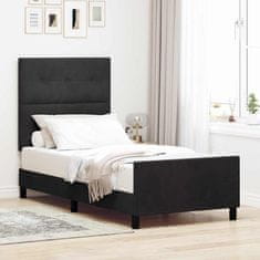 Vidaxl Konstrukcija postelje z vzglavjem Črna 100 x 200 cm Žamet