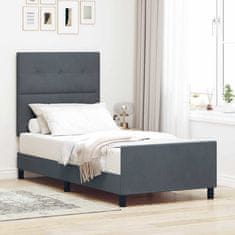 Vidaxl Konstrukcija postelje z vzglavjem Temno siva 80 x 200 cm Žamet