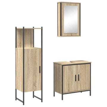 Vidaxl Komplet pohištva za kopalnico 3 pcs Rjava 60 x 30 x 60 cm