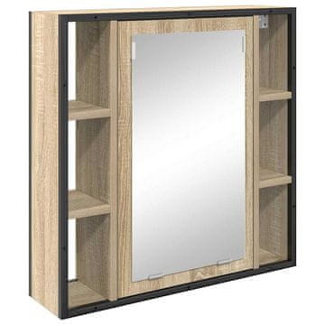 Vidaxl Ogledalna omara Sonoma hrast 60 x 16 x 60 cm Inženirski les
