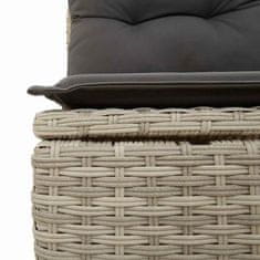 Vidaxl Vrtna sedežna garnitura 9 pcs Svetlo siva 100 x 55 x 73 cm
