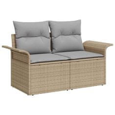Vidaxl Vrtna sedežna garnitura z blazino 6 pcs Bež in svetlo siva