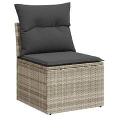 Vidaxl Vrtna sedežna garnitura 9 pcs Svetlo siva 100 x 55 x 73 cm