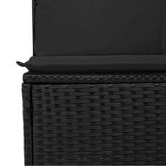 Vidaxl Vrtna sedežna garnitura z blazino 13 pcs Črna Poly ratan
