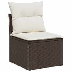 Vidaxl Vrtna sedežna garnitura 7 pcs Rjava in krem 100 x 55 x 73 cm