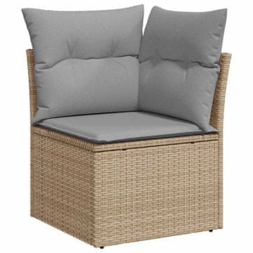 Vidaxl Vrtna sedežna garnitura z blazino 12 pcs Bež in svetlo siva