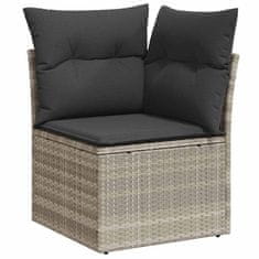 Vidaxl Vrtna sedežna garnitura 9 pcs Svetlo siva 100 x 55 x 73 cm