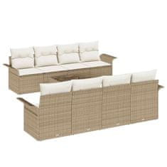 Vidaxl Vrtna sedežna garnitura 9 pcs Bež in smetanova 55 x 55 x 37 cm