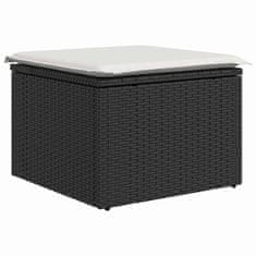 Vidaxl Komplet za jedilnico v vrtu z blazino 6 pcs Črna in bež