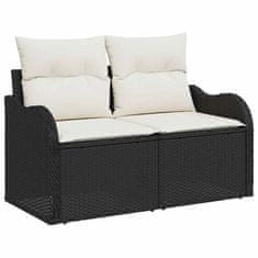 Vidaxl Vrtna sedežna garnitura 11 pcs Črna in krem 90 x 55 x 71 cm