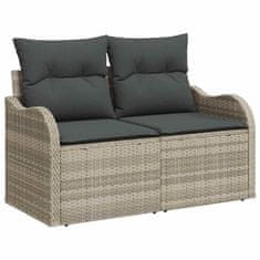 Vidaxl Vrtna sedežna garnitura 8 pcs Svetlo siva 100 x 55 x 73 cm