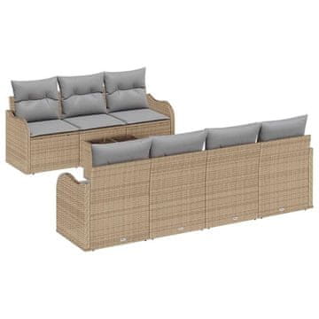 Vidaxl Vrtna sedežna garnitura Bež 55 x 55 x 37 cm poli ratan