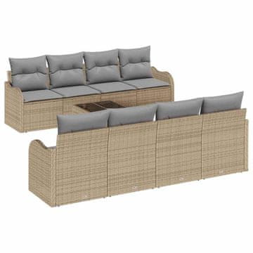 Vidaxl Vrtna sedežna garnitura Bež 55 x 55 x 37 cm poli ratan