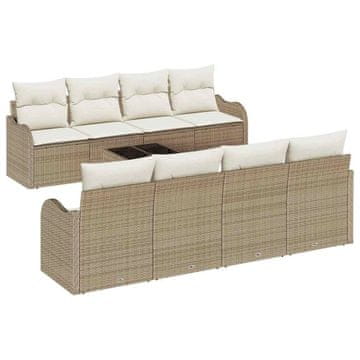 Vidaxl Vrtna sedežna garnitura Bež 55 x 55 x 37 cm poli ratan