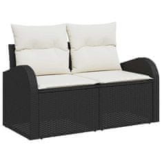 Vidaxl Vrtna sedežna garnitura 8 pcs Črna, krema 80 x 80 x 71 cm