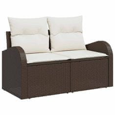 Vidaxl Vrtna sedežna garnitura 9 pcs Rjava 100 x 55 x 73 cm Poly ratan