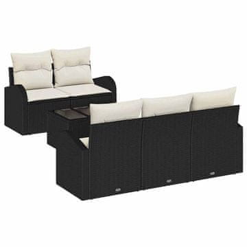 Vidaxl Vrtna sedežna garnitura Črna 55 x 55 x 37 cm poli ratan
