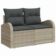Vidaxl Vrtna sedežna garnitura 9 pcs Svetlo siva 100 x 55 x 73 cm