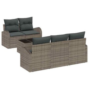 Vidaxl Vrtna sedežna garnitura Siva 55 x 55 x 37 cm poli ratan