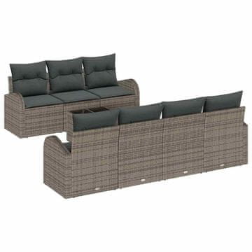 Vidaxl Vrtna sedežna garnitura Siva 55 x 55 x 37 cm poli ratan