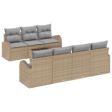 Vidaxl Vrtna sedežna garnitura Bež 55 x 55 x 37 cm poli ratan