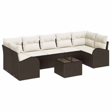 Vidaxl Vrtna sedežna garnitura Rjava 55 x 55 x 37 cm poli ratan