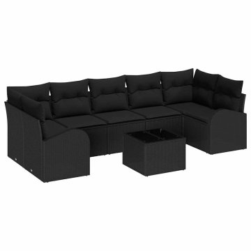 Vidaxl Vrtna sedežna garnitura Črna 55 x 55 x 37 cm poli ratan