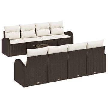 Vidaxl Vrtna sedežna garnitura Rjava 55 x 55 x 37 cm poli ratan