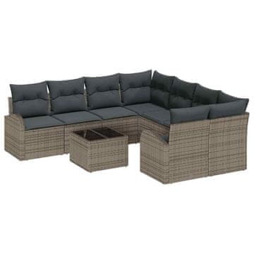 Vidaxl Vrtna sedežna garnitura Siva 55 x 55 x 37 cm poli ratan