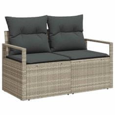 Vidaxl Vrtna sedežna garnitura 7 pcs Svetlo siva 100 x 55 x 73 cm